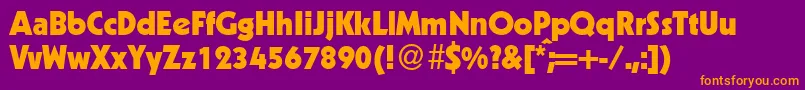 KabindbBold Font – Orange Fonts on Purple Background