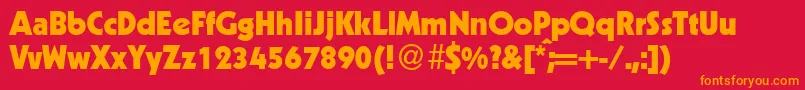 フォントKabindbBold – 赤い背景にオレンジの文字