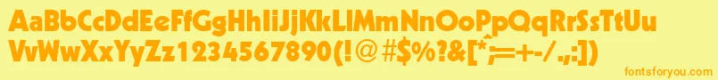 KabindbBold Font – Orange Fonts on Yellow Background