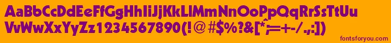 KabindbBold Font – Purple Fonts on Orange Background