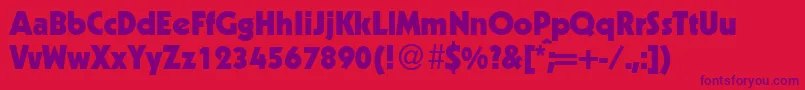フォントKabindbBold – 赤い背景に紫のフォント