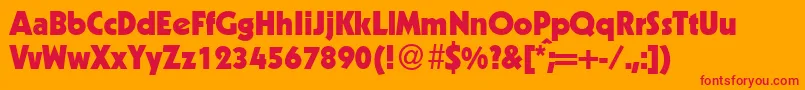 KabindbBold Font – Red Fonts on Orange Background