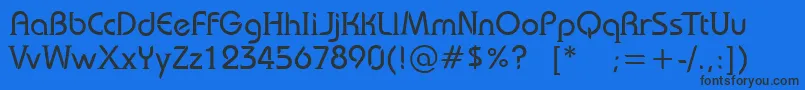 Fonte Bauserif – fontes pretas em um fundo azul