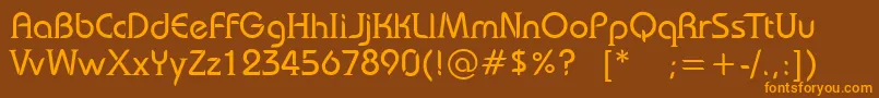 Bauserif-fontti – oranssit fontit ruskealla taustalla