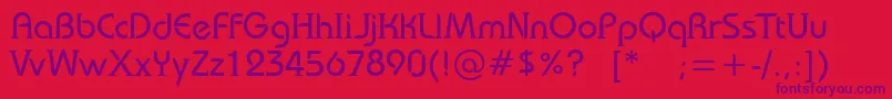フォントBauserif – 赤い背景に紫のフォント