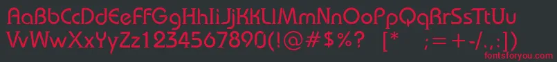 フォントBauserif – 黒い背景に赤い文字