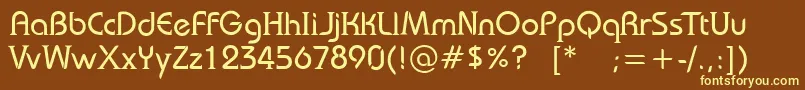 Bauserif-Schriftart – Gelbe Schriften auf braunem Hintergrund