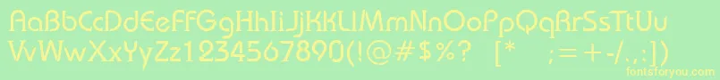Bauserif Font – Yellow Fonts on Green Background