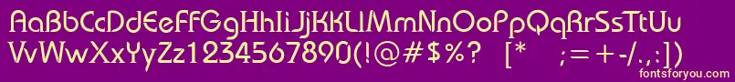 Шрифт Bauserif – жёлтые шрифты на фиолетовом фоне