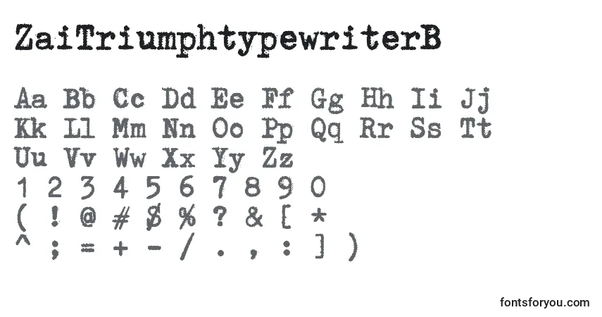 Fuente ZaiTriumphtypewriterB - alfabeto, números, caracteres especiales