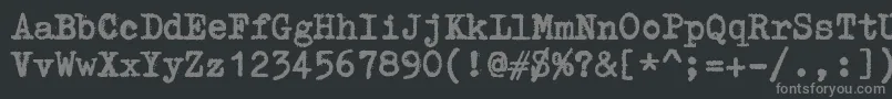 Czcionka ZaiTriumphtypewriterB – szare czcionki na czarnym tle