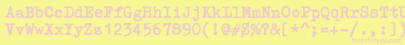 ZaiTriumphtypewriterB Font – Pink Fonts on Yellow Background