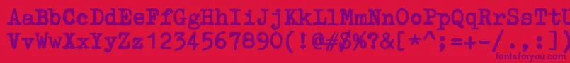 ZaiTriumphtypewriterB Font – Purple Fonts on Red Background