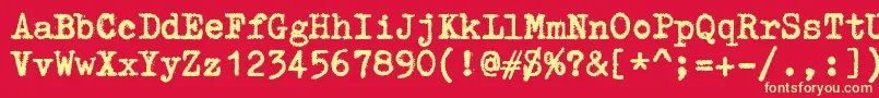 ZaiTriumphtypewriterB Font – Yellow Fonts on Red Background