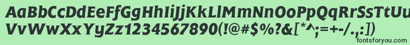 Czcionka FrascatiMediumItalic – czarne czcionki na zielonym tle