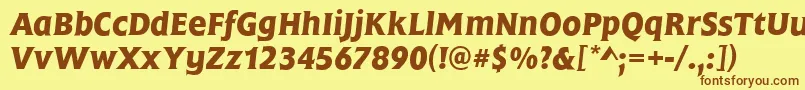 FrascatiMediumItalic Font – Brown Fonts on Yellow Background