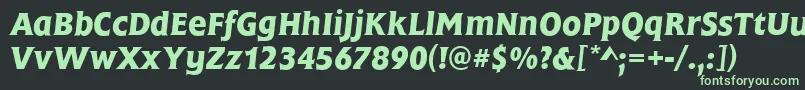 Fonte FrascatiMediumItalic – fontes verdes em um fundo preto