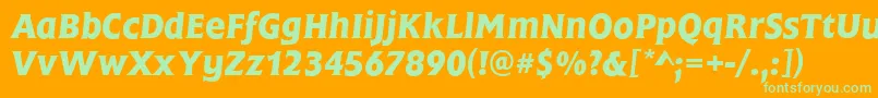 FrascatiMediumItalic Font – Green Fonts on Orange Background