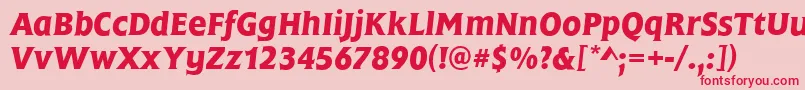FrascatiMediumItalic-fontti – punaiset fontit vaaleanpunaisella taustalla