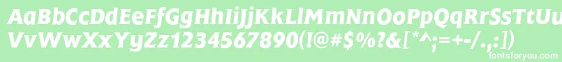 Шрифт FrascatiMediumItalic – белые шрифты на зелёном фоне