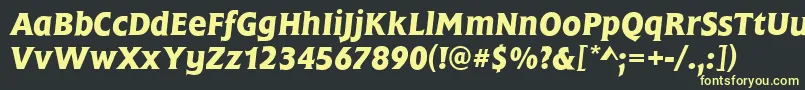 FrascatiMediumItalic-Schriftart – Gelbe Schriften auf schwarzem Hintergrund