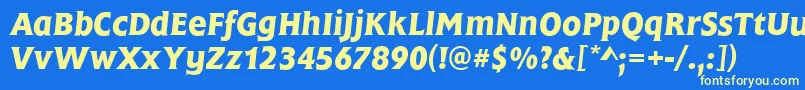 Шрифт FrascatiMediumItalic – жёлтые шрифты на синем фоне