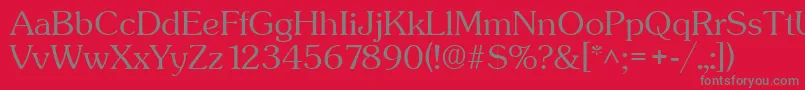 SunsetlhRegular Font – Gray Fonts on Red Background