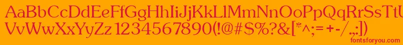フォントSunsetlhRegular – オレンジの背景に赤い文字