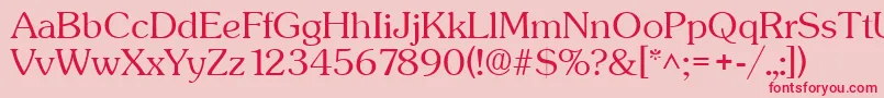 フォントSunsetlhRegular – ピンクの背景に赤い文字