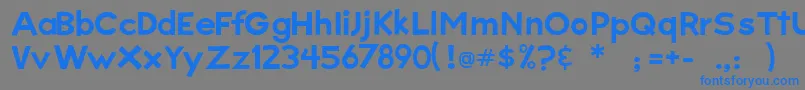 フォントBigsky – 灰色の背景に青い文字