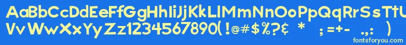 Bigsky Font – Yellow Fonts on Blue Background