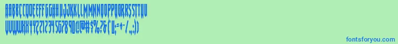 フォントGotharcticacond – 青い文字は緑の背景です。