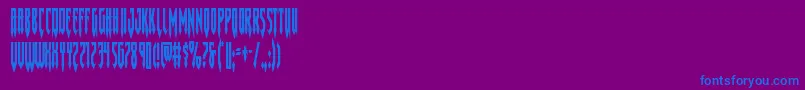 フォントGotharcticacond – 紫色の背景に青い文字