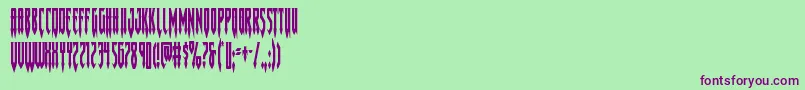 フォントGotharcticacond – 緑の背景に紫のフォント