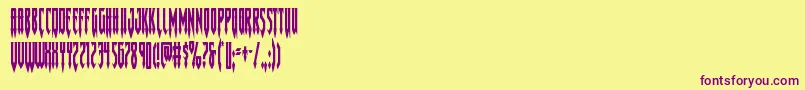 フォントGotharcticacond – 紫色のフォント、黄色の背景