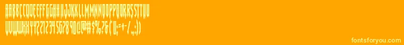 Fonte Gotharcticacond – fontes amarelas em um fundo laranja