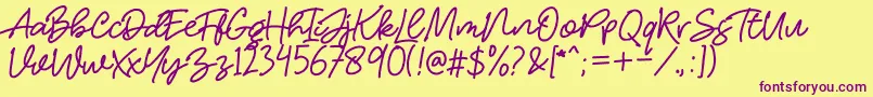 HelloStranger Font – Purple Fonts on Yellow Background