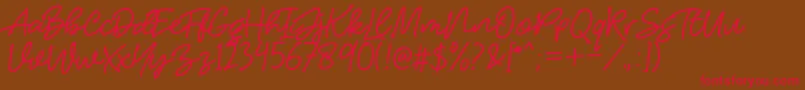 HelloStranger Font – Red Fonts on Brown Background