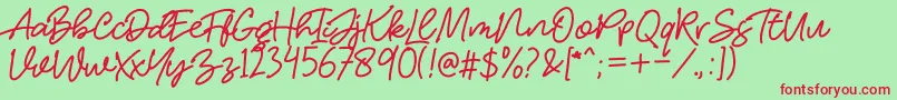 HelloStranger Font – Red Fonts on Green Background