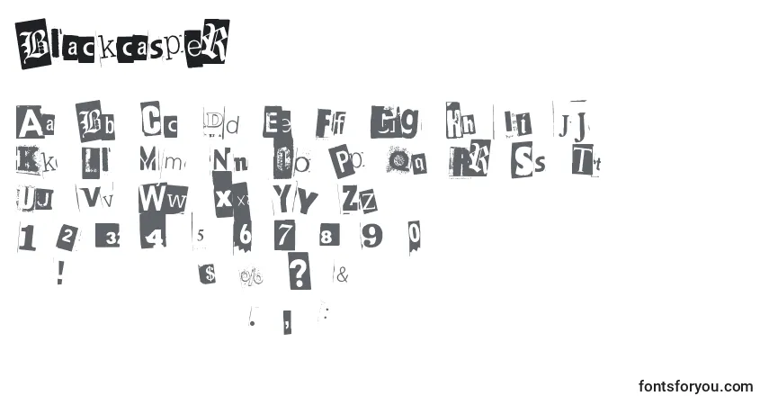 A fonte Blackcasper – alfabeto, números, caracteres especiais