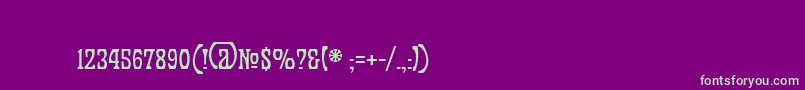 Czcionka PalermoNouveau – zielone czcionki na fioletowym tle