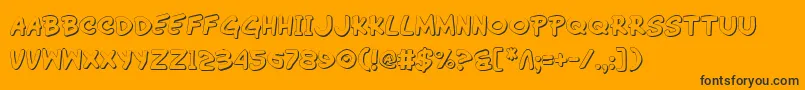 Wimp3D-Schriftart – Schwarze Schriften auf orangefarbenem Hintergrund