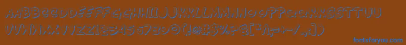Wimp3D-Schriftart – Blaue Schriften auf braunem Hintergrund