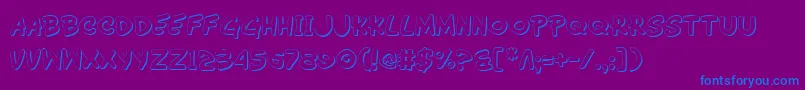 Weitere Informationen zur Wimp3D-Schriftart Wimp3D-Schriftart – Blaue Schriften auf violettem Hintergrund