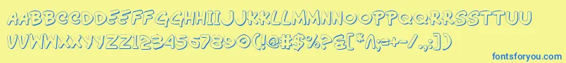 Wimp3D Font – Blue Fonts on Yellow Background