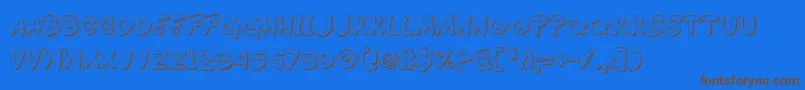 Wimp3D Font – Brown Fonts on Blue Background