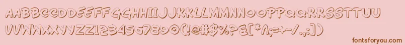 Wimp3D-Schriftart – Braune Schriften auf rosa Hintergrund