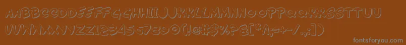 フォントWimp3D – 茶色の背景に灰色の文字