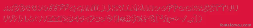 フォントWimp3D – 赤い背景に灰色の文字