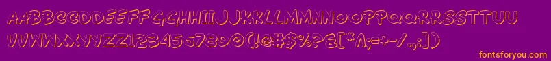 Wimp3D Font – Orange Fonts on Purple Background